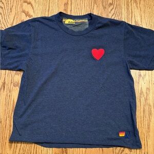 Aviator Nation Kids Navy Tee with Red Heart